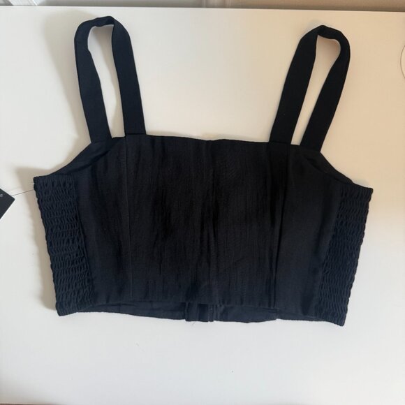 Lulus Cropped Button Front Tank Top Black Size Small NWT - Picture 9 of 13